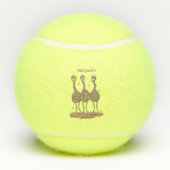 オーストラリアおもしろいのemuトリオ漫画イラストレーション テニスボール (裏面)