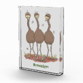 オーストラリアおもしろいのemuトリオ漫画イラストレーション フォトブロック (右)