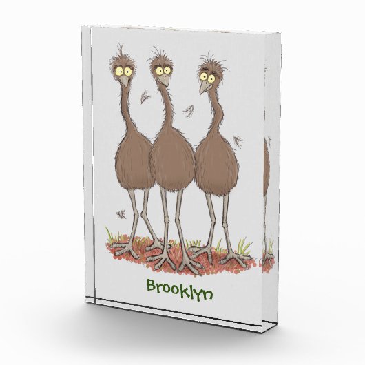 オーストラリアおもしろいのemuトリオ漫画イラストレーション フォトブロック (右)