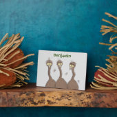 オーストラリアおもしろいのemuトリオ漫画イラストレーション フォトプラーク (側面)