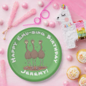 オーストラリアおもしろいのemuトリオ漫画イラストレーション ペーパープレート (パーティー)