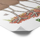 オーストラリアおもしろいのemuトリオ漫画イラストレーション ポスター (角)