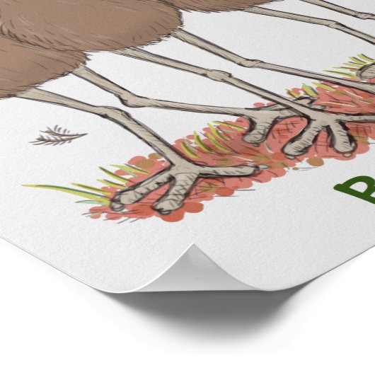 オーストラリアおもしろいのemuトリオ漫画イラストレーション ポスター (角)