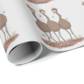 オーストラリアおもしろいのemuトリオ漫画イラストレーション ラッピングペーパー (ロールコーナー)