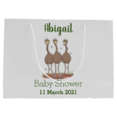 オーストラリアおもしろいのemuトリオ漫画イラストレーション ラージペーパーバッグ (裏面)