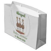 オーストラリアおもしろいのemuトリオ漫画イラストレーション ラージペーパーバッグ (裏面アングル)