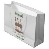 オーストラリアおもしろいのemuトリオ漫画イラストレーション ラージペーパーバッグ (正面アングル)