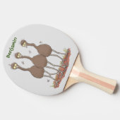 オーストラリアおもしろいのemuトリオ漫画イラストレーション 卓球ラケット (横)