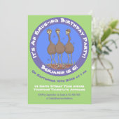 オーストラリアおもしろいのemuトリオ漫画イラストレーション 招待状 (スタンド正面)