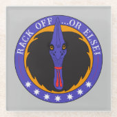 オーストラリアおもしろい引用文カソウィル鳥の漫画 ガラスコースター (正面)