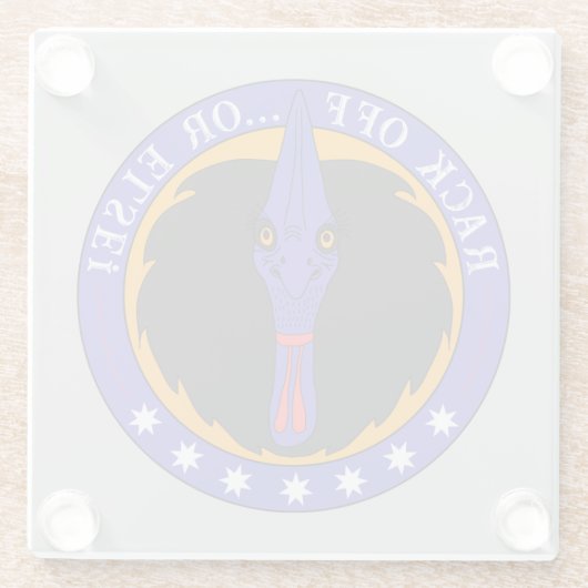 オーストラリアおもしろい引用文カソウィル鳥の漫画 ガラスコースター (裏面)