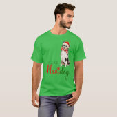 オーストラリアおもしろい羊飼いクリスマスノミNavidog Tシャツ (正面フル)