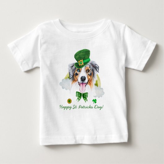 オーストラリアおもしろい羊飼い金ゴールド聖パトリックスの日 ベビーTシャツ (正面)