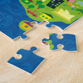 オーストラリアおよびオセアニアのパズルの漫画の地図 ジグソーパズル (側面)