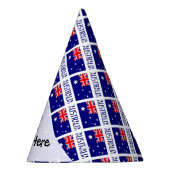 オーストラリアおよびオーストラリア国旗のタイル張りパーソナライズされた パーティーハット (右)