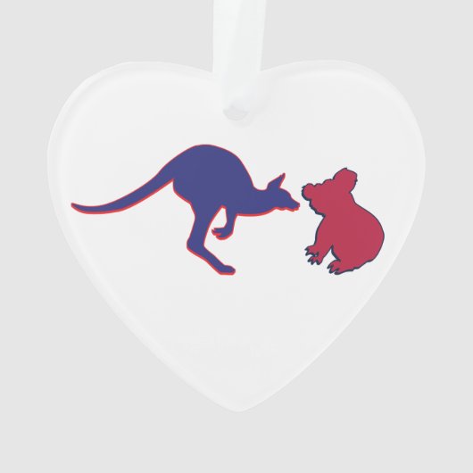 オーストラリアおよび統一された州国旗のハート オーナメント (裏面)