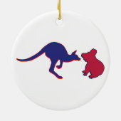 オーストラリアおよび統一された州国旗のハート セラミックオーナメント (裏面)