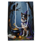 オーストラリアお洒落の羊飼い絵を描ハロウィン ミディアムペーパーバッグ (裏面)