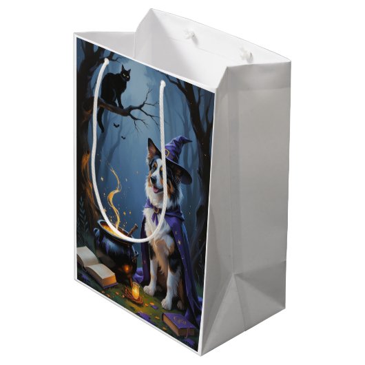 オーストラリアお洒落の羊飼い絵を描ハロウィン ミディアムペーパーバッグ (裏面アングル)