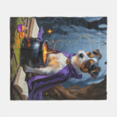 オーストラリアお洒落テリア絵を描ハロウィン フリースブランケット (正面(横))