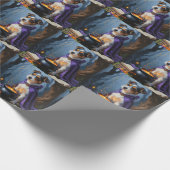 オーストラリアお洒落テリア絵を描ハロウィン ラッピングペーパー (角)