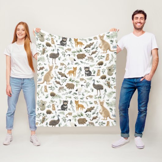 オーストラリアお洒落動物緑ユーカリ フリースブランケット (インサイチュ)