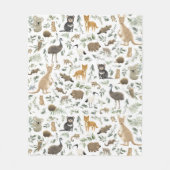 オーストラリアお洒落動物緑ユーカリ フリースブランケット (正面)