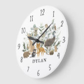 オーストラリアお洒落動物飼育少年子供部屋 ラージ壁時計 (傾斜)