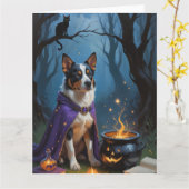 オーストラリアお洒落牛ハロウィン絵を描ズ カード (黄色い花)