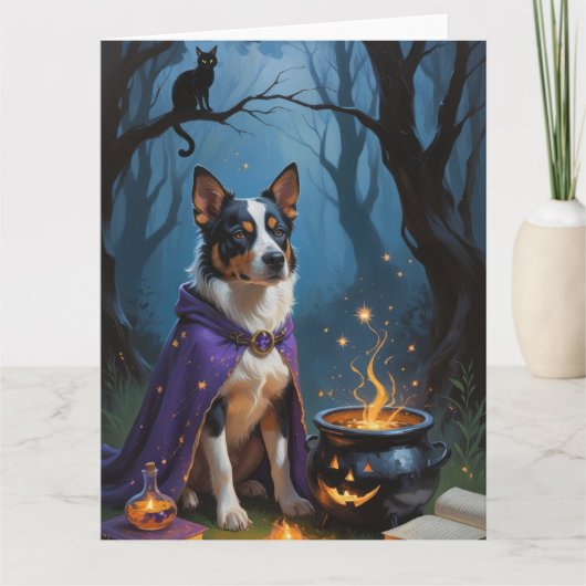 オーストラリアお洒落牛ハロウィン絵を描ズ カード (正面)