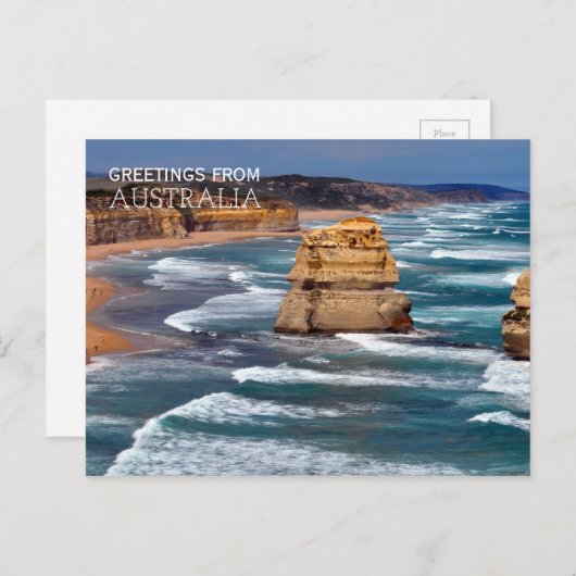 オーストラリアからの挨拶ビーチ葉書 ポストカード (正面/裏面)