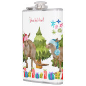 オーストラリアかわいいカンガルーのクリスマス フラスク (左)