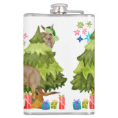 オーストラリアかわいいカンガルーのクリスマス フラスク (裏面)