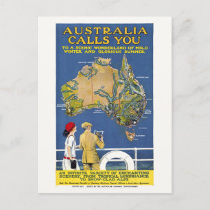 オーストラリアが1924年にVintageポスターを呼ぶ ポストカード