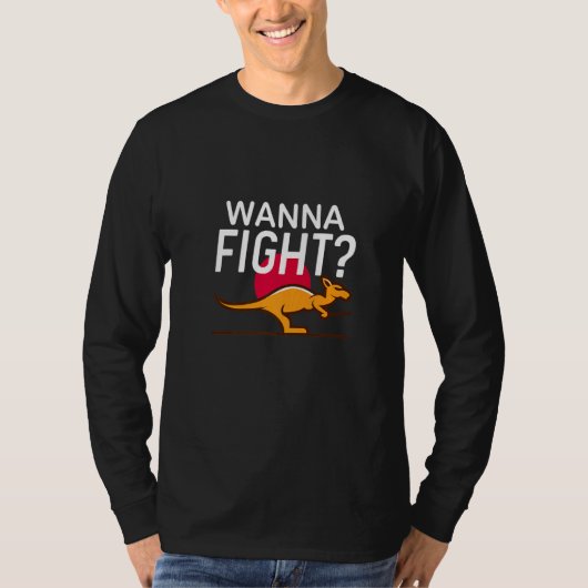 オーストラリアでカンガルーと戦いたい Tシャツ (正面)
