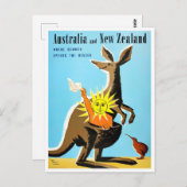 オーストラリアとニュージーランドのヴィンテージ旅行 ポストカード (正面/裏面)