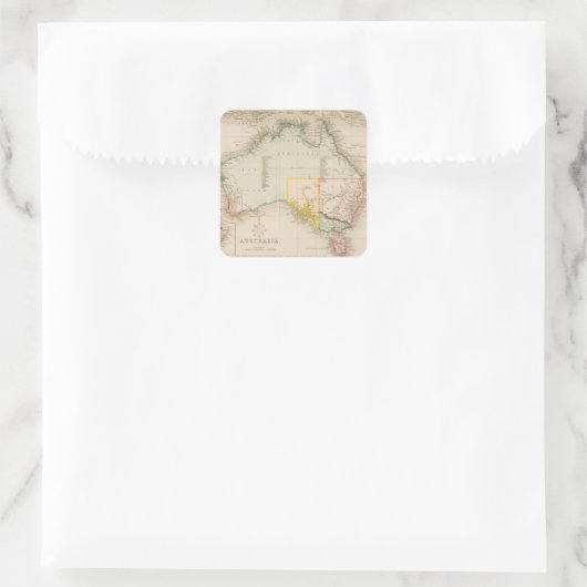 オーストラリアとニュージーランドの地図 スクエアシール (バッグ)