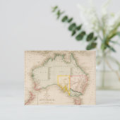 オーストラリアとニュージーランドの地図 ポストカード (スタンド正面)