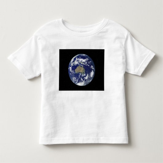 オーストラリアと海を中心とした完全に照らされた地球 トドラーTシャツ (正面)