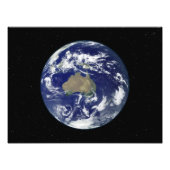 オーストラリアと海を中心とした完全に照らされた地球 フォトプリント (正面)