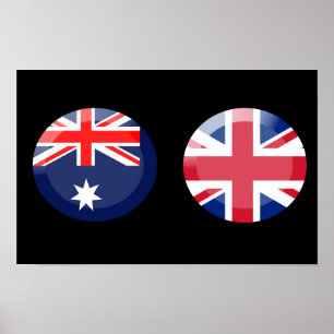 オーストラリアと英国の国旗 ポスター