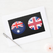 オーストラリアと英国の国旗 長方形シール (封筒)