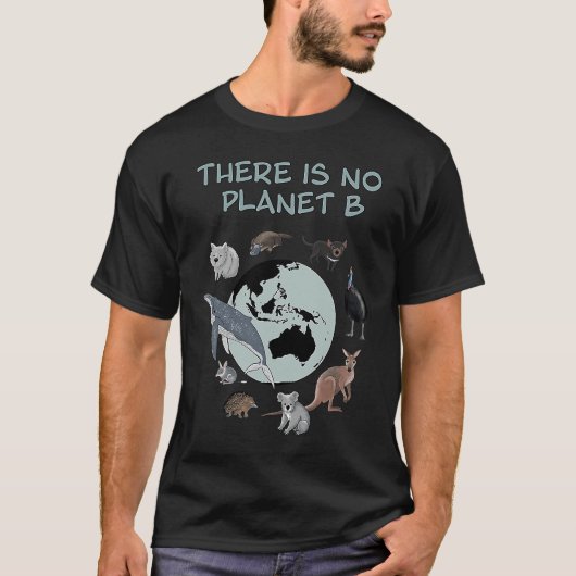 オーストラリアには惑星Bの絶滅危惧動物はいない Tシャツ (正面)