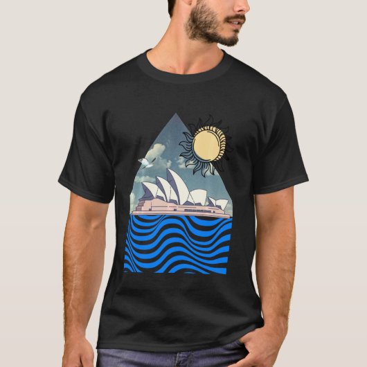 オーストラリアのお土産 – シドニーオペラハウス – オーストラリアOu Tシャツ (正面)