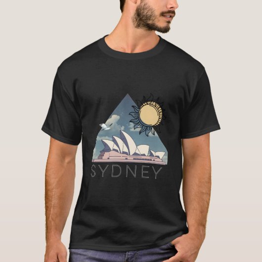 オーストラリアのお土産 – Sydney Opera House Harbor - Gif Tシャツ (正面)