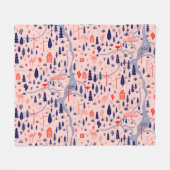 オーストラリアのアイコン、シームレスな装飾パターン。 フリースブランケット (正面(横))