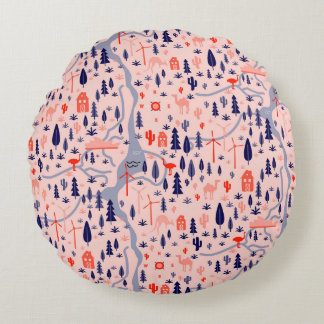 オーストラリアのアイコン、シームレスな装飾パターン。 ラウンドクッション