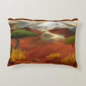 オーストラリアのアウトバックの夜明け抽象アート アクセントクッション (裏面)