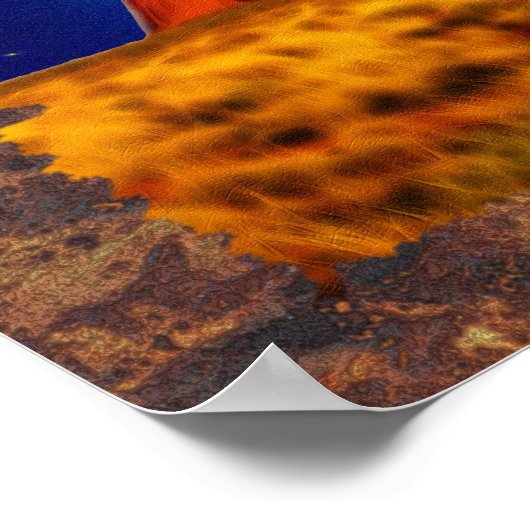 オーストラリアのアウトバックエアーズロック「ウルルムーン」アート ポスター (角)