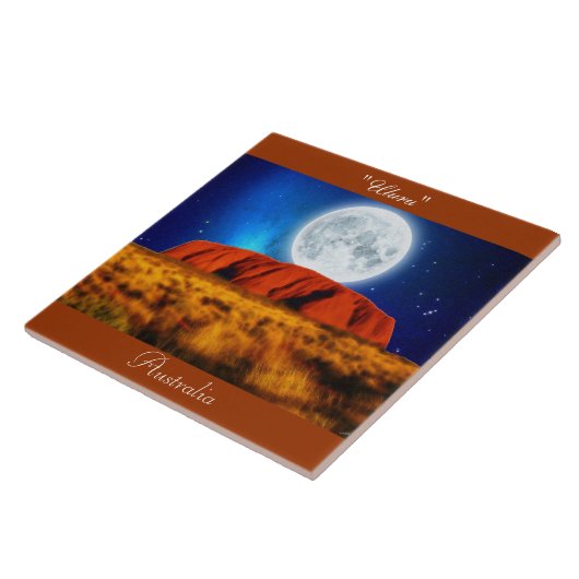 オーストラリアのアウトバックエアーズロック"ウルル6'アートタイル タイル (側面)